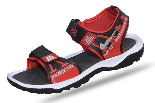 Sandals for Men (Red & Black, 6)