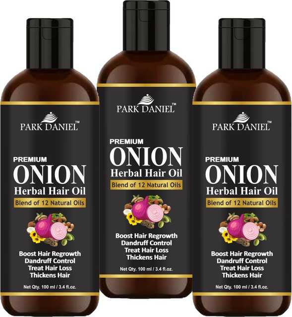 Park Daniel Onion Herbal Hair Oil (Pack of 3, 100 ml) (SE-1615)