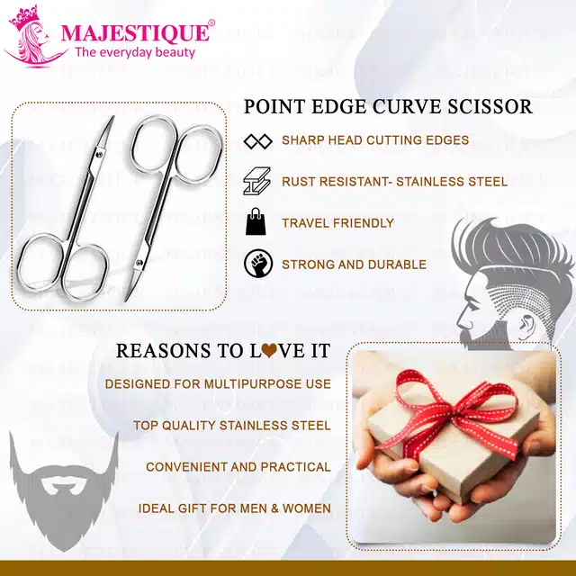 Majestique Facial Hair Scissor for Unisex (B-31)