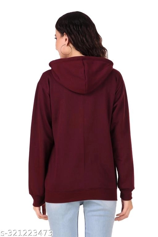 Fleece Solid Jackets for Women (Maroon, S)