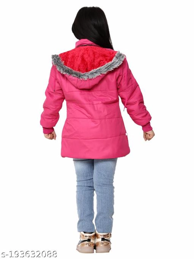 Polyester Jacket for Girls (Pink, 18-24 Months)