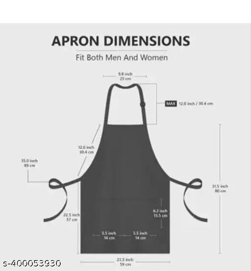 Cotton Apron for Men & Women (Black, Pack of 2)