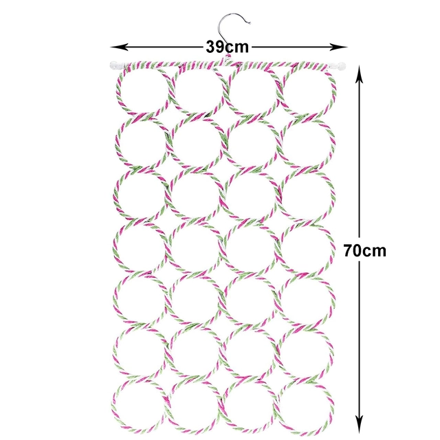 Space Saving Handmade 28 Rings Closet Organizer (Multicolor, 70x39x2 inches)