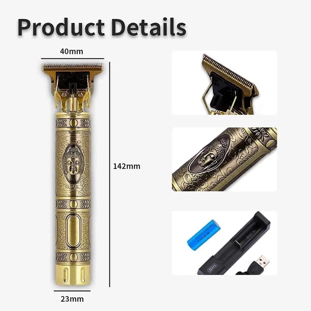 Buddha Professional Rechargeable Trimmer for Men & Women (Gold)