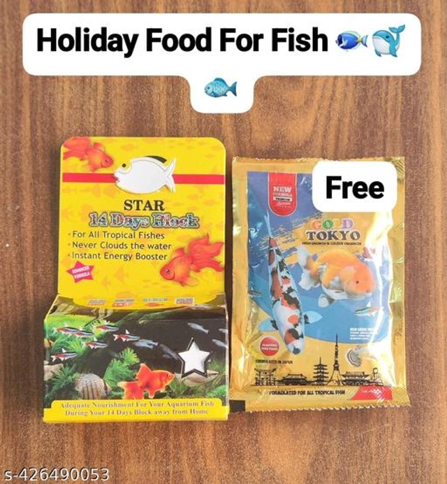 Star 14 Days Block Holiday with Gold Tokyo Pet Food for Fishes (20 g, Pack of 2)