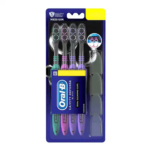 Oral B Cavity Defense With Charcol Extract Toothbrush - Medium (Pack Of 4)