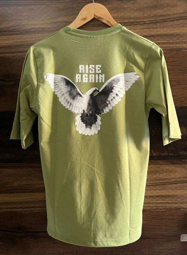 Round Neck Printed T-Shirt for Men (Mint Green, S)