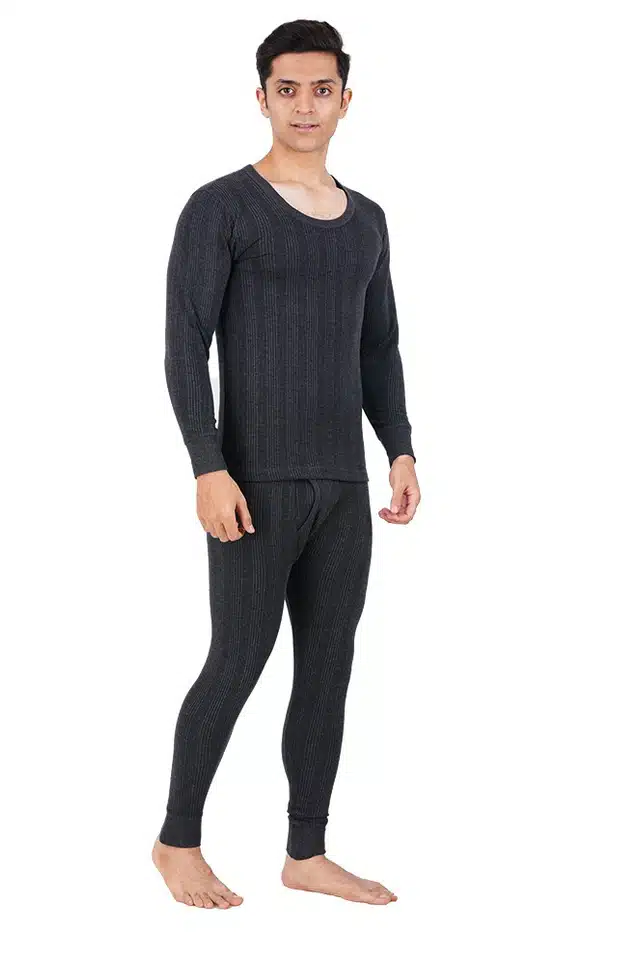 Polycotton Thermal Set for Men (Grey, S)