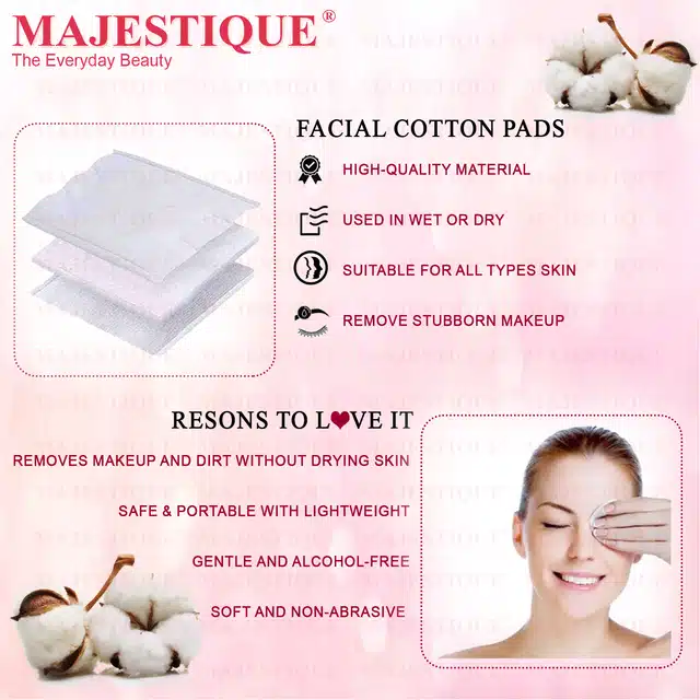 Majestique Cotton Facial Care Cleansing Square Tissues for Skin Care (Pack of 250) (BB-13)