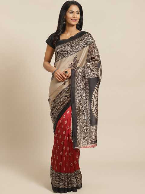 New Ethnic Mysore Silk Saree For Women (Red) (V174)