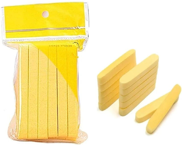 Facial Cleaning Washable Stick Sponge (Yellow, Pack of 12)