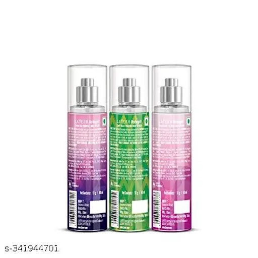 Combo of Layer'r Wottagirl Secret Crush with Spell Bound & Amber Kiss Body Splash Perfume for Women (60 ml, Set of 3)