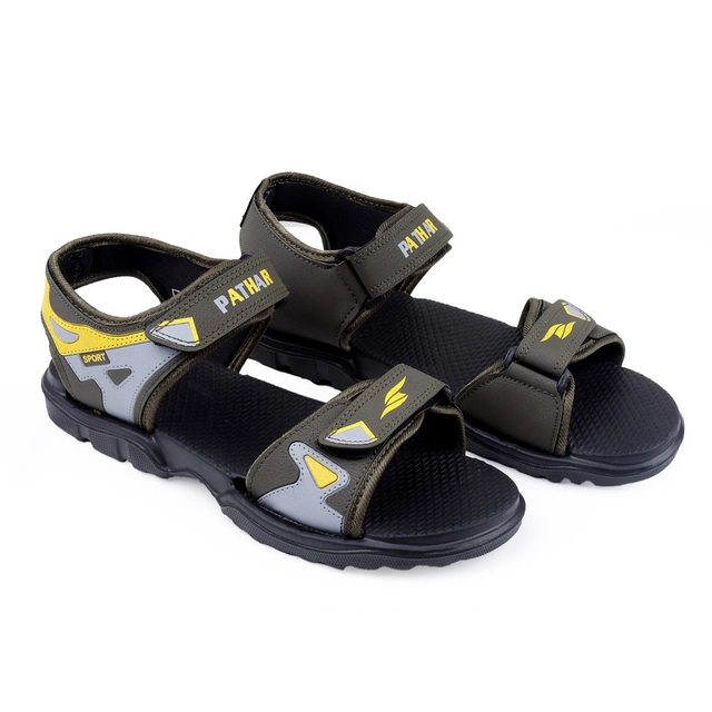 Sandals for Men (Green & Black, 6)