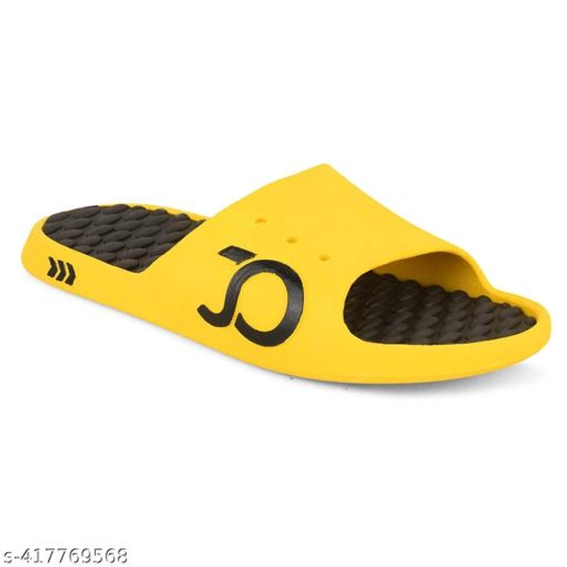 Sliders for Men (Yellow & Black, 6)