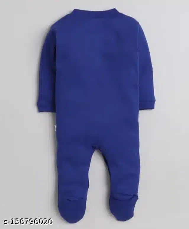 Cotton Rompers for Kids (Royal Blue, 0-3 Months)