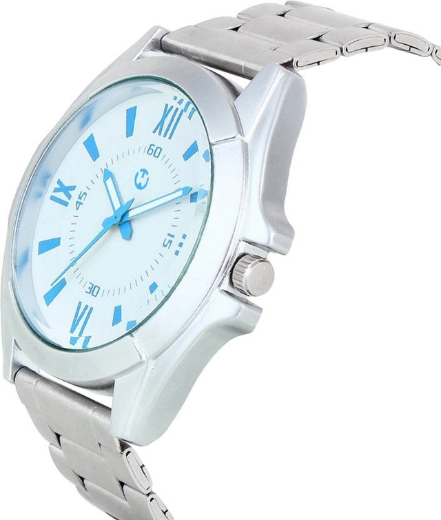 Analog Watch for Men (Silver & White)