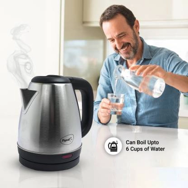 PIGEON Electric Kettle (1.5 ltr, Silver & Black , Pack of 1)