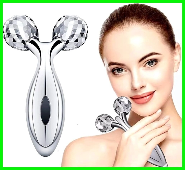 3D Face Massage Roller (Silver)