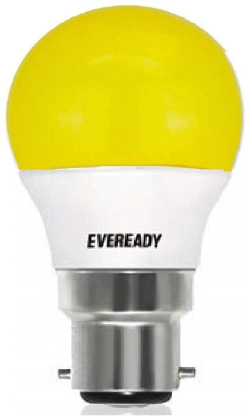 EVEREADY 0.5 W Basic Standard B22 LED Bulb  (Yellow, Pack of 3) AS