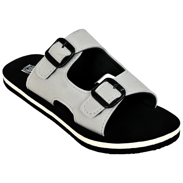 Flip Flops for Men (Grey & Black, 6)