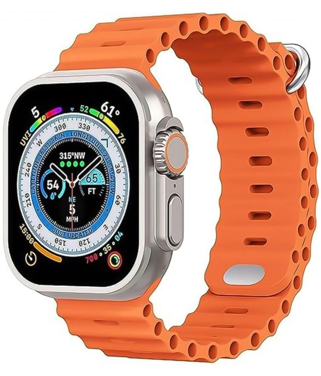 Tecsox 2.19" Screen Metal Sheel BT Calling Orange Smart Watch (Pack of 1)