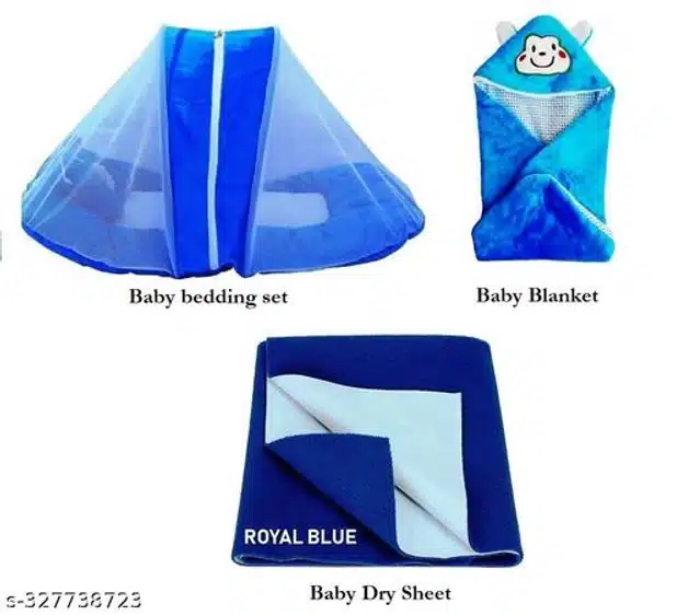 Combo of Baby Sleeping Set (Blue, Set of 3)