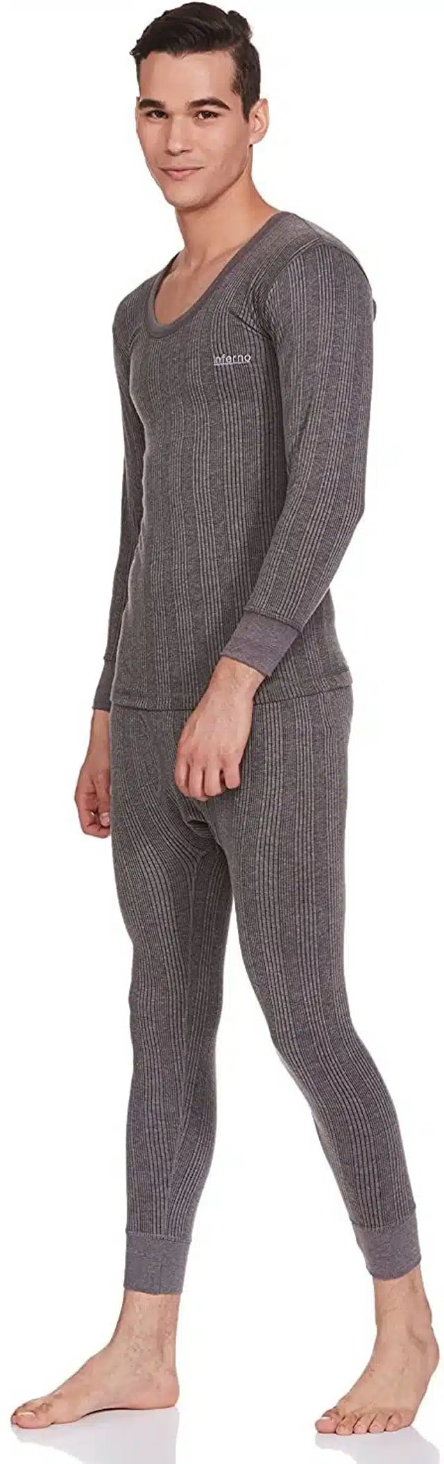 Polycotton Thermal Set for Men (Grey, S)