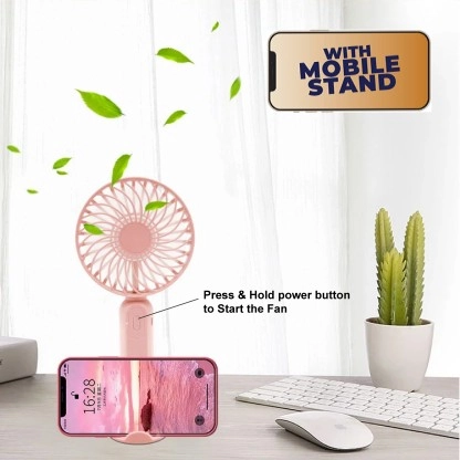 RECHARGEABLE PORTABLE USB FAN High Speed Mini Fan S9 USB Fan (Pink) Without Stand( 800mAh Battery, Pack of 1)