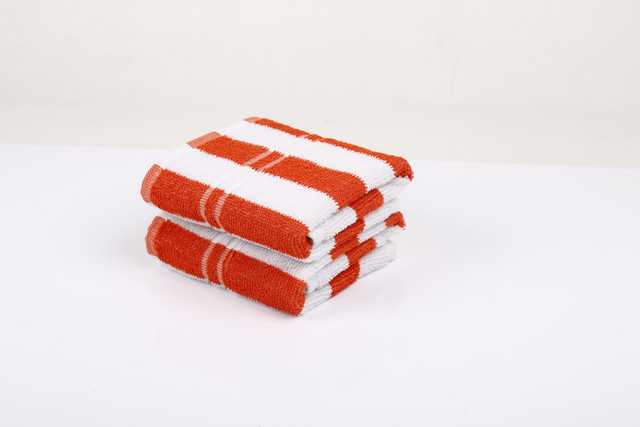 Brodees Cotton 380 GSM Hand Towel (Pack of 2, Red and White) (RI-22)
