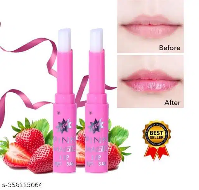 Pink Magic Lip Balm (Pink, Pack of 2)