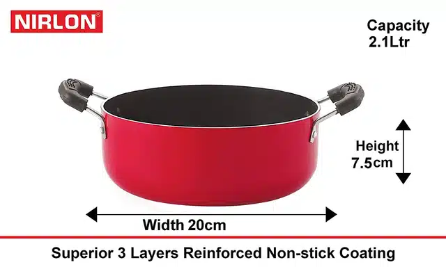 Aluminium Cookware Pot (Red, 2 L)