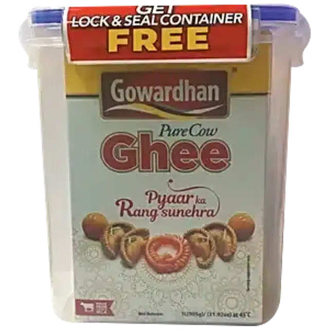 Gowardhan Pure Cow Ghee 1 L + Get Lock Seal Container Free