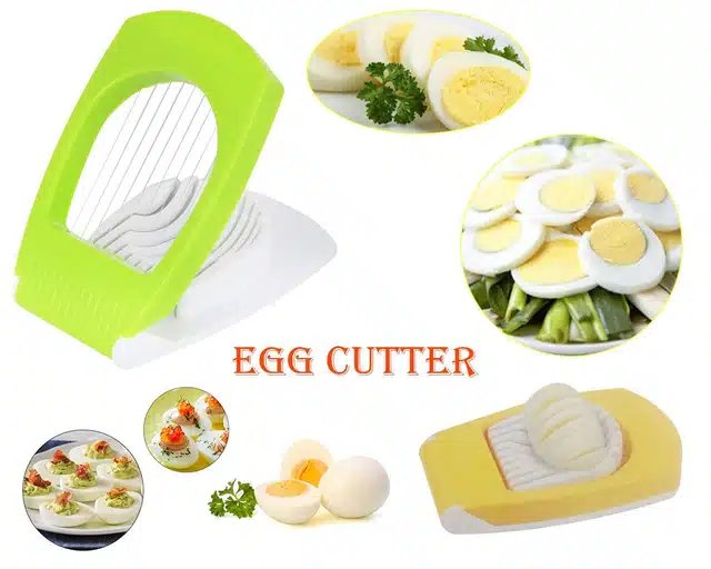 Egg Boiler with Cutter (Multicolor, Set of 2)