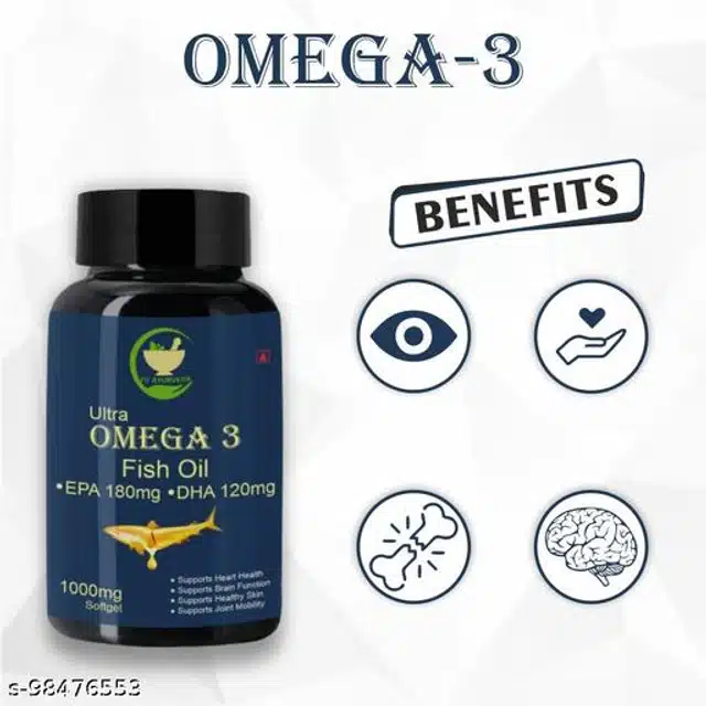 Fij Ayurveda 60 Pcs Omega3 Fish Oil Capsule