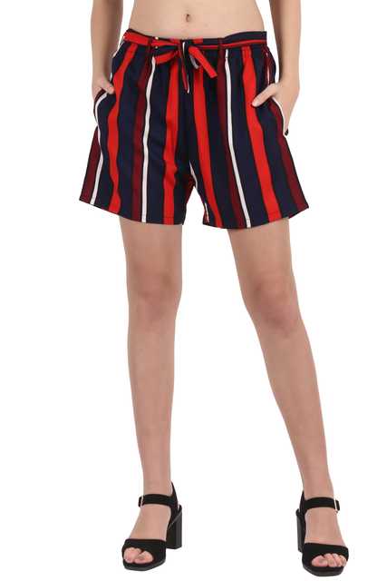 My Swag Striped Womens Regular Shorts With Pockets (Multicolor, XXL) (A-47)