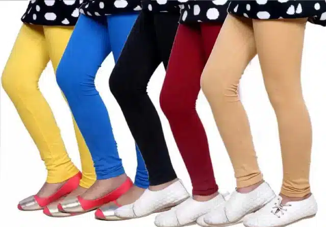Soft & Comfortable Leggings for Girls (Pack of 5) (Multicolor, 10-11 Years)