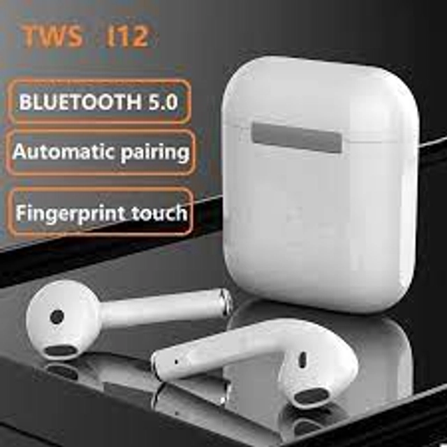 i12 Wireless Bluetooth Earbuds with Charging Case (White)