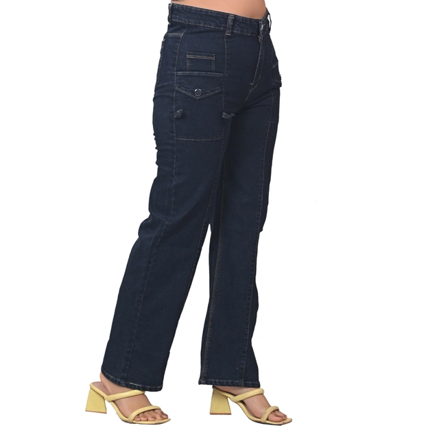 Denim Mid Rise Jeans for Women (Black, 28)