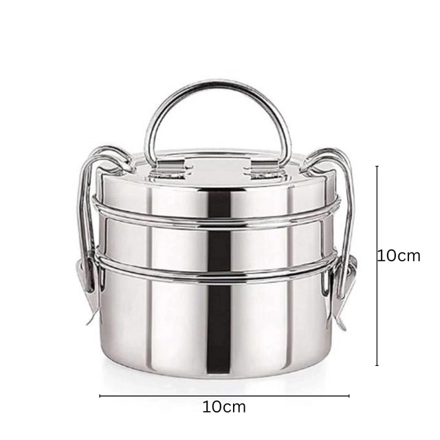 JENSONS Steel Clip Tiffin Set of 2 (3 containers & 2 containers, 200mL each)