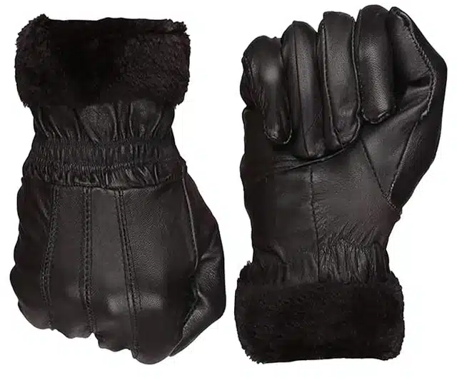 Snow Proof Winter Gloves for Men (Black, Set of 1)