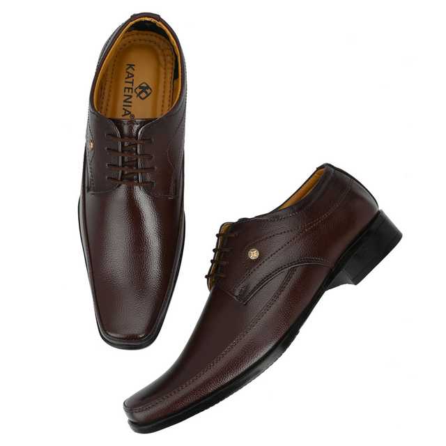 Katenia Synthetic Men Formal Shoes (Brown, 9) (KF-13)