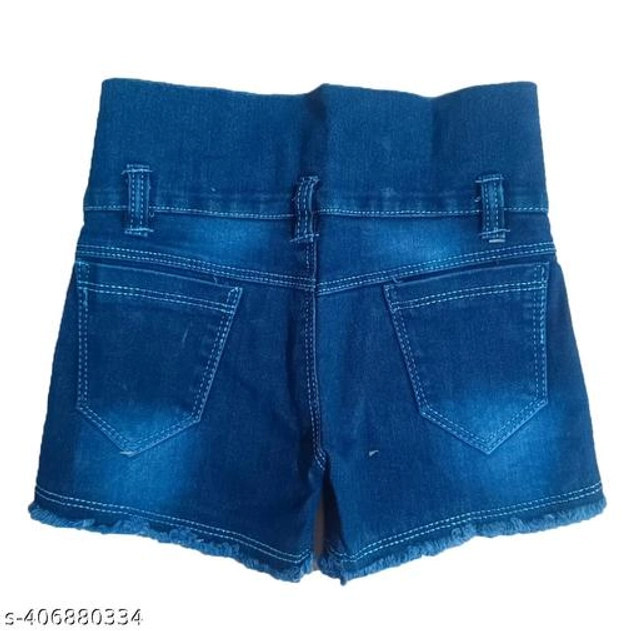 Denim Shorts for Girls (Blue, 0-1 Years)