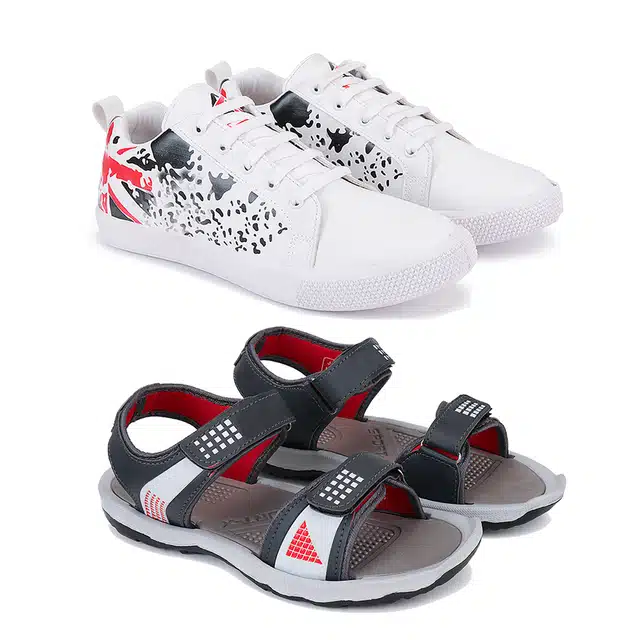 Combo of Sneakers and Sandals for Men (Pack of 2) (Multicolor, 9)