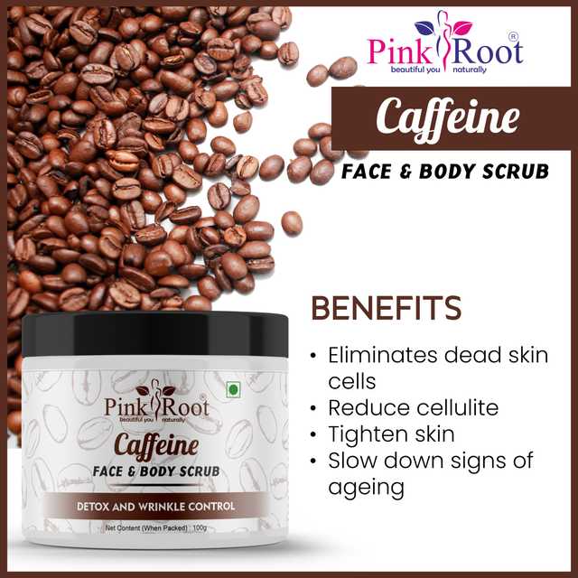 Pink Root Caffeine Sugar Face & Body Scrub (Pack Of 1, 100 g) (MI-189)