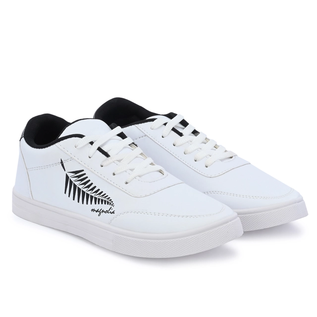 Casual Shoes for Men (White & Black, 6)