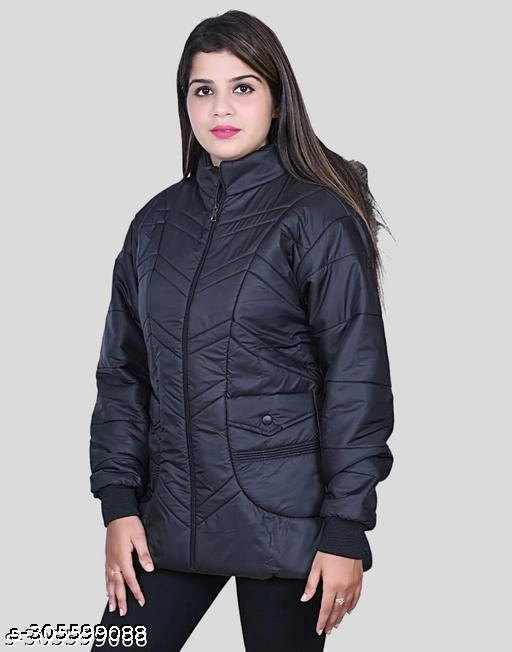 Nylon Jacket for Women (Black, L)