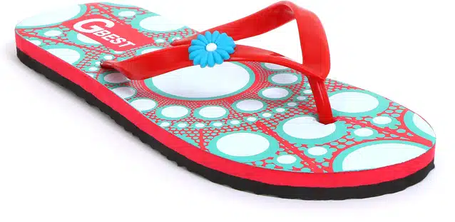 Slippers for Women (Pack of 2) (Blue & Red, 5)