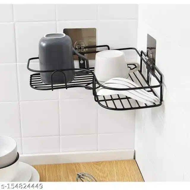 Metal Bathroom Shelf (Black)