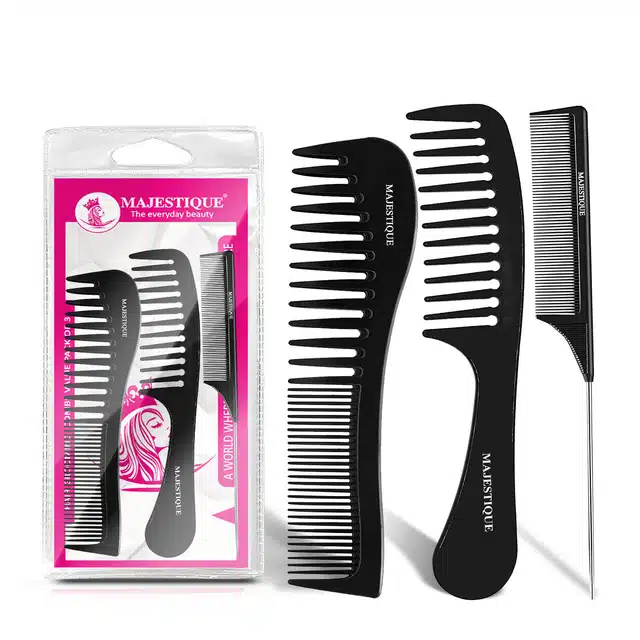 Professional Combs Set (Black, Set of 3)