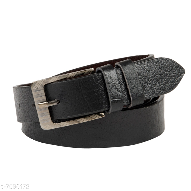 PU Leather Belt for Men (Pack of 2) (Multicolor, 38)